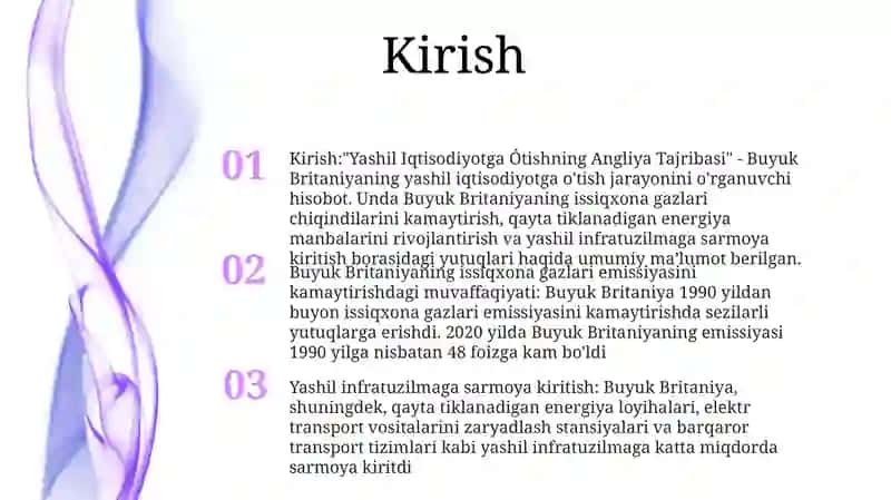 Yashil Iqtisodiyotga Ótishning Angliya Tajribasi 2