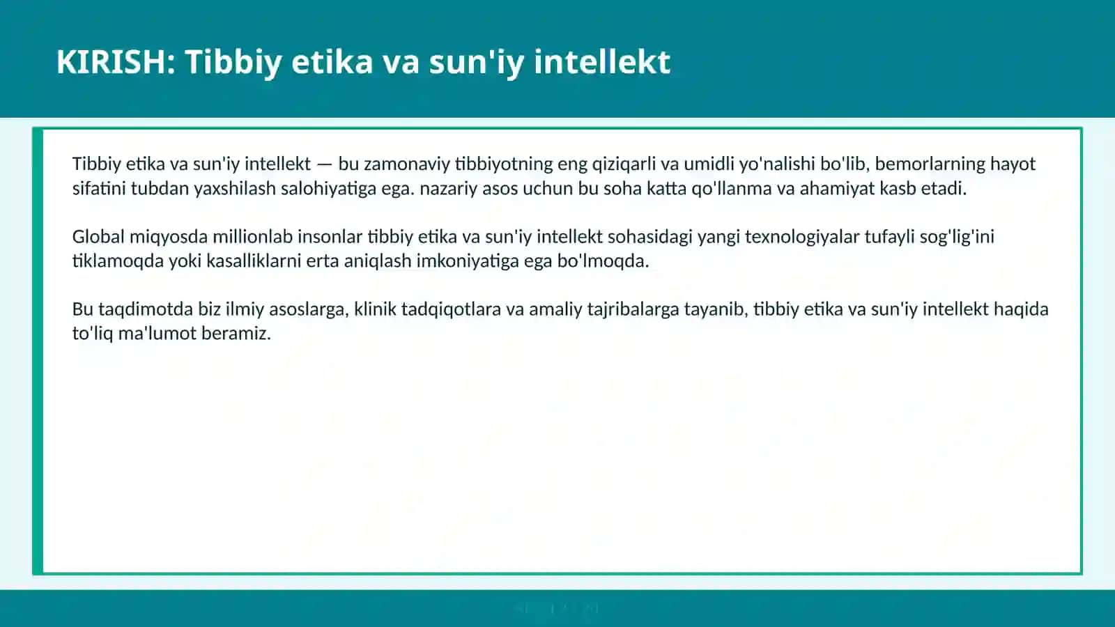 Tibbiy etika va sun'iy intellekt 2