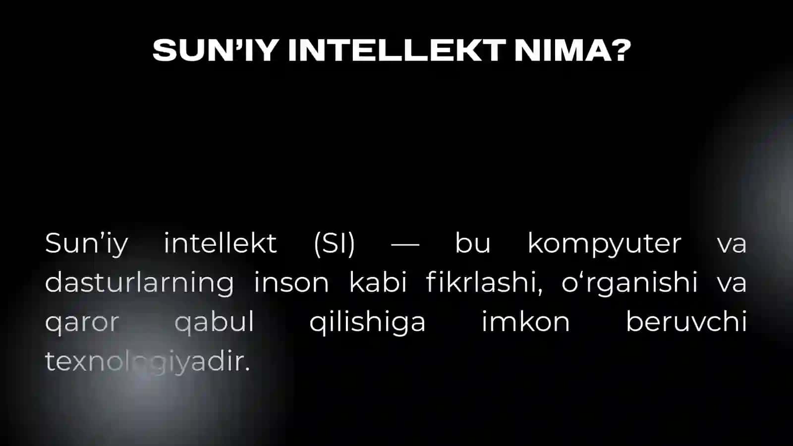 suniy intelekt haqida slayd 2