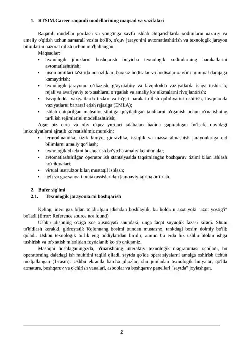 RTSIM.Career raqamli modellarining maqsad va vazifalari 2