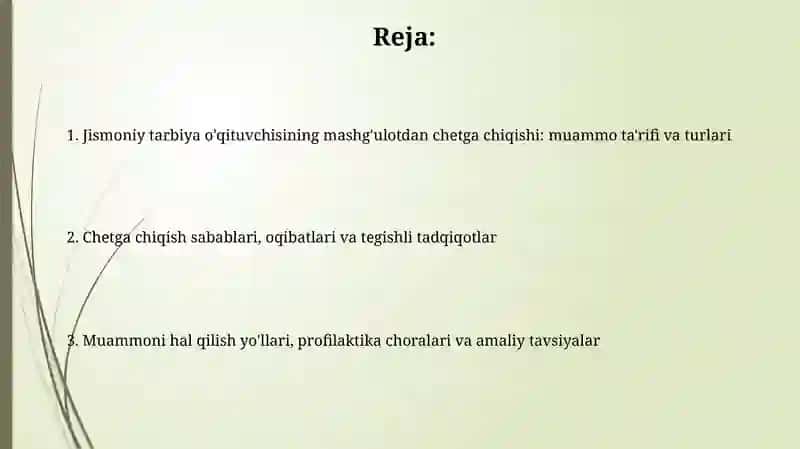Jismoniy tarbiya oʻqituvchisi faolyatidanizolar pedogogik muammo sifatda 2