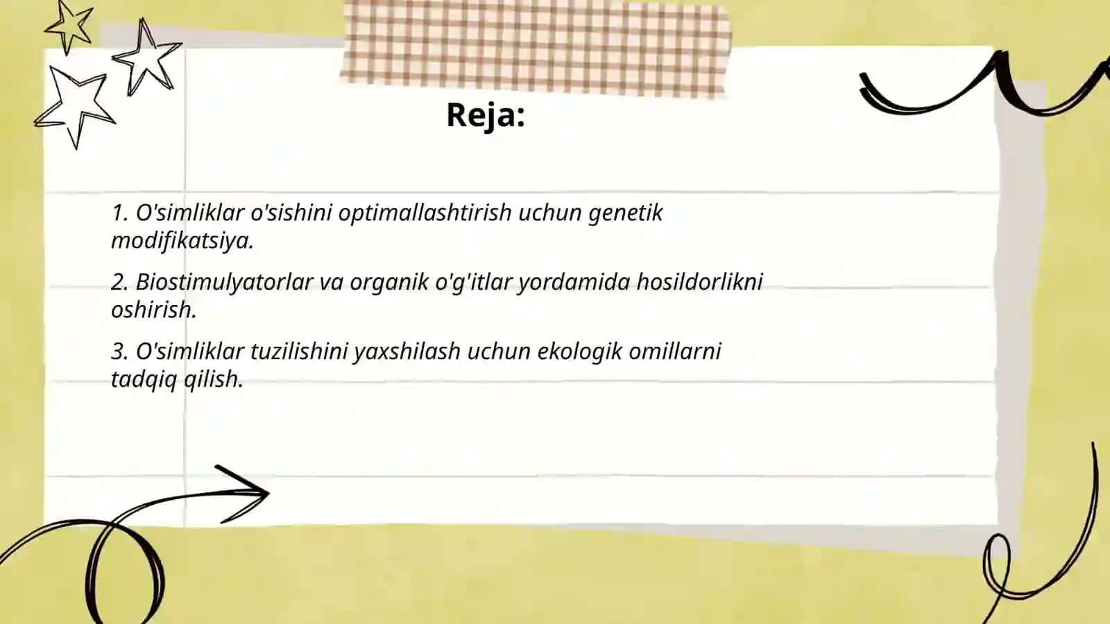 O'simliklar fiziologiyasining istiqboli yo'nalishlari va ularni amalga oshirishda mavjud shart sharoitlar 2