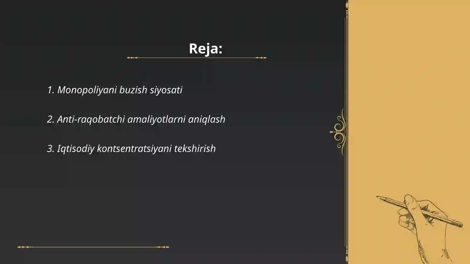 Monopoliyani tartibga solish va adolatli raqobatni ta’minlash siyosati 2