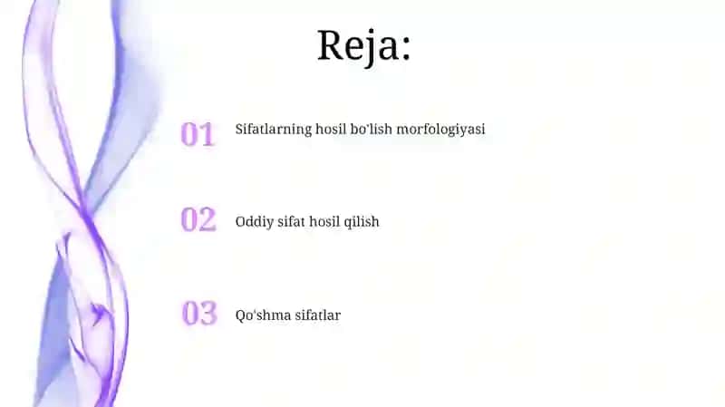 Sifat soʻz turkumi. Sifatlarning yasalishi 2