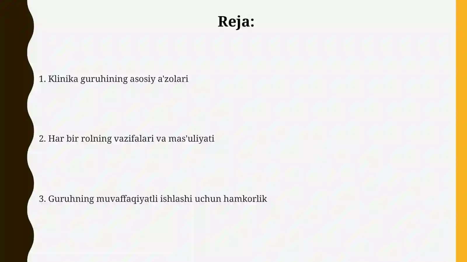 Klinika jamoasining asosiy a'zolari 2