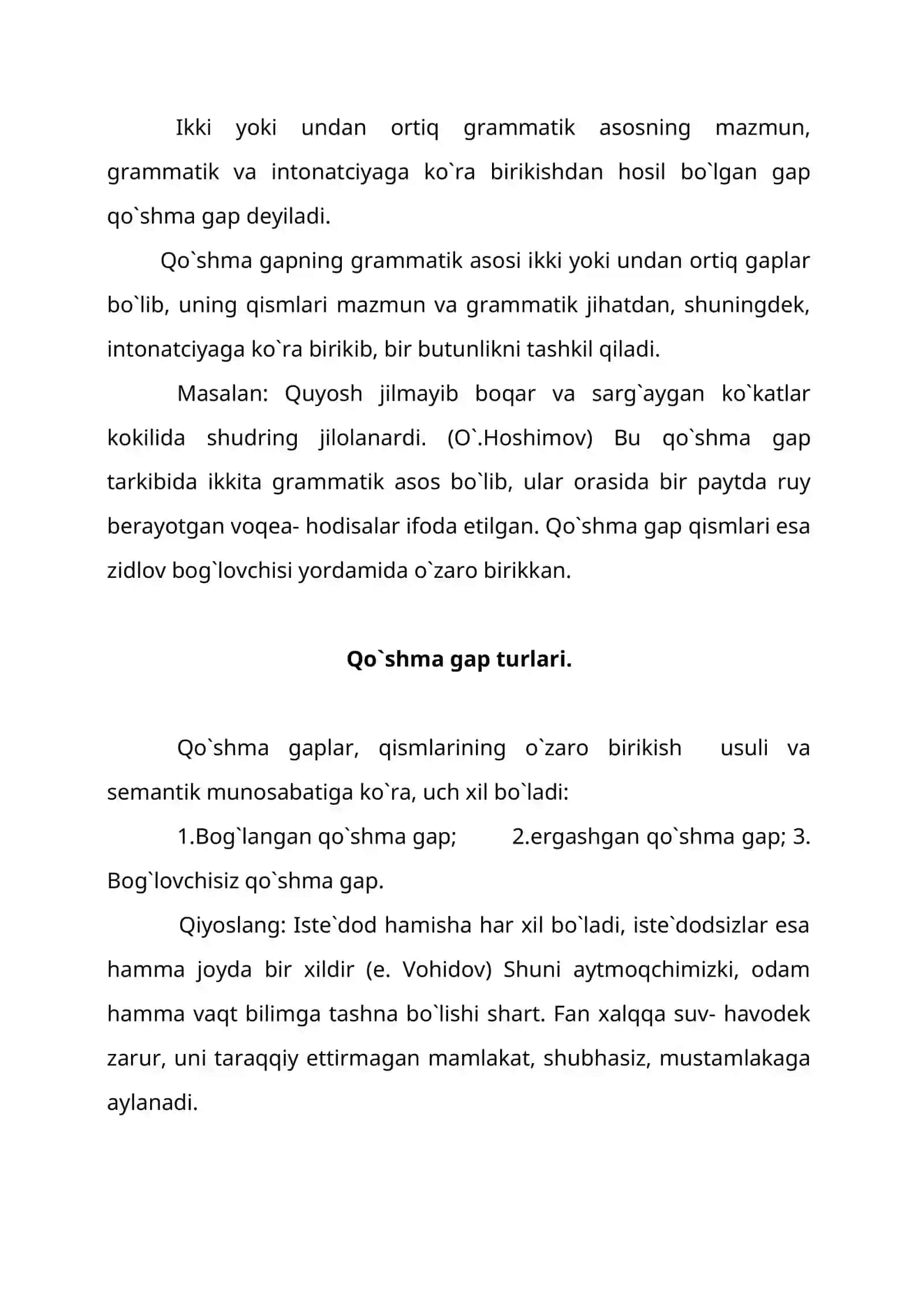 QO‘SHMA GAPLAR SEMANTIK TUZILISHI 2