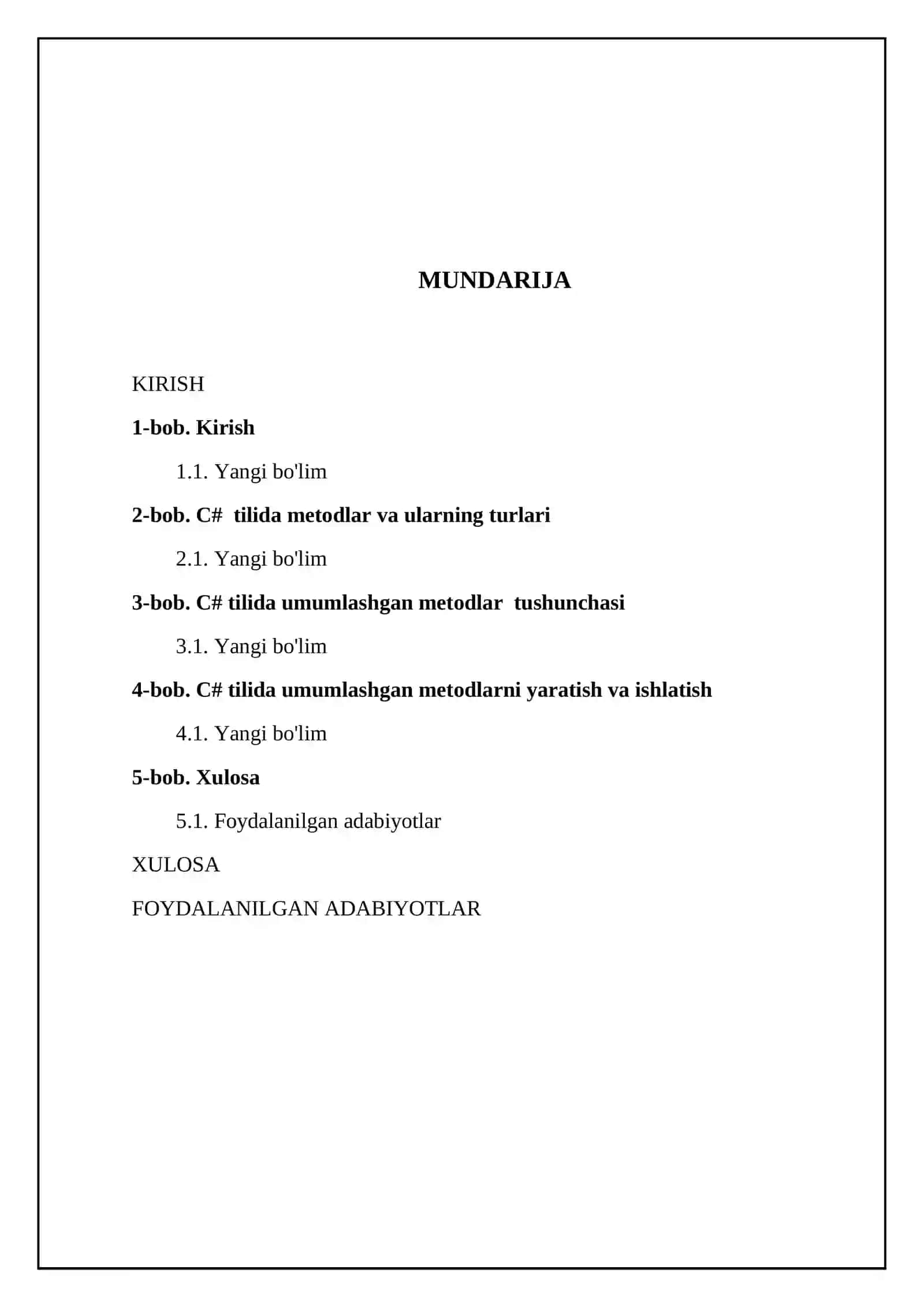 C# dasturlash tilida umumlashgan metodlar yaratish 2
