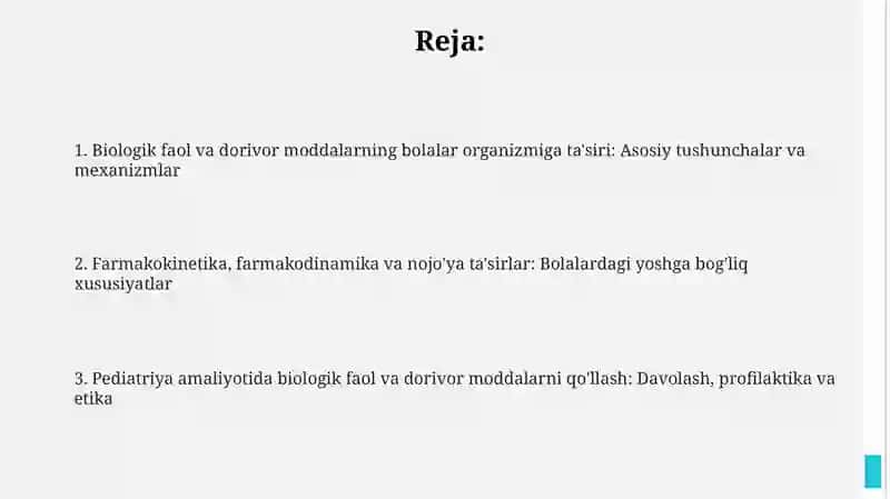 Biologik faol va dori moddalar bolalar organizmiga ta'siri 2