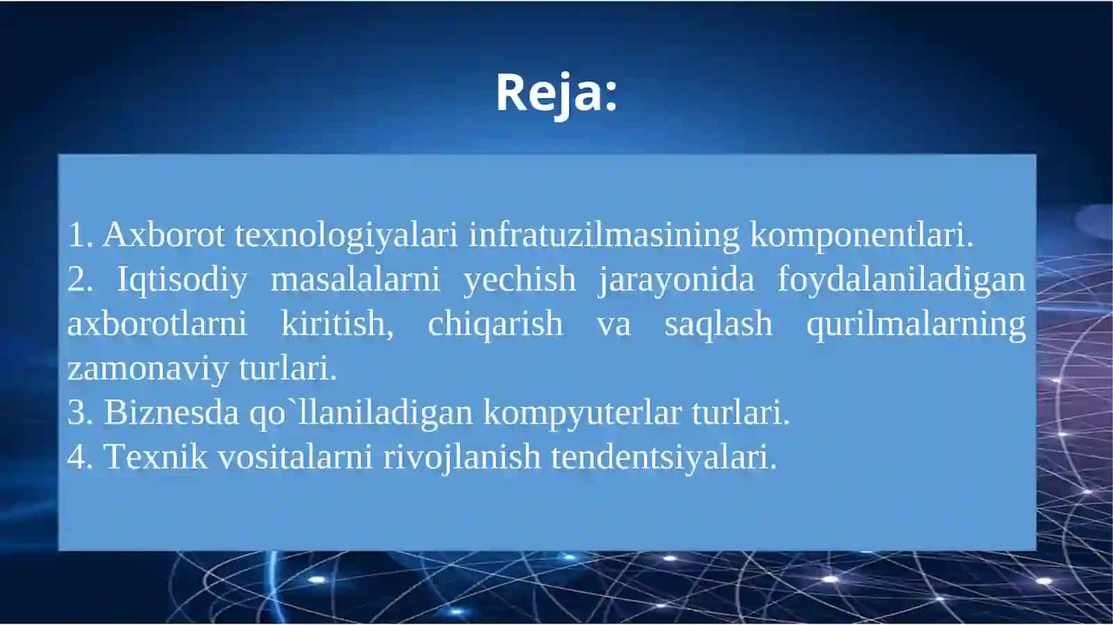 Axborot tеxnologiyalari infratuzilmasining komponеntlari 2