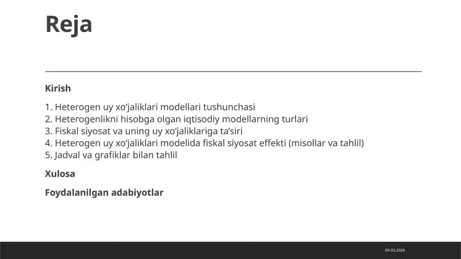 Heterogen uy xo‘jaliklari modellari va fiskal siyosat effekti 2