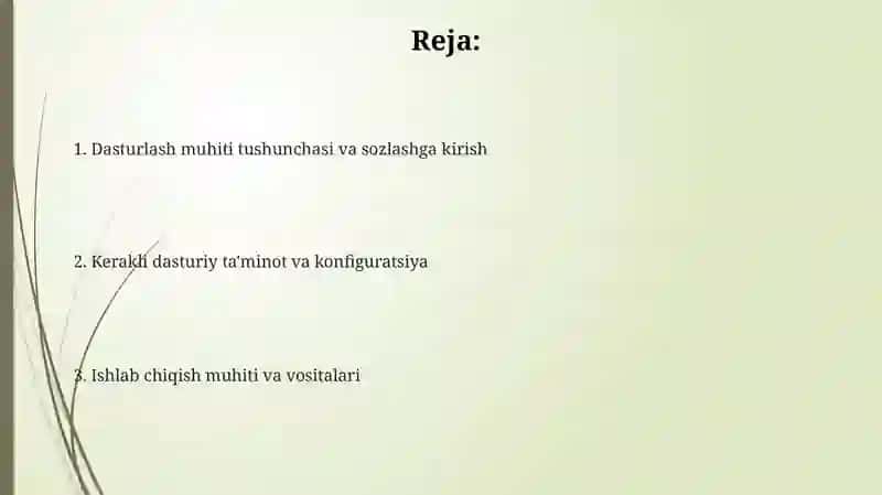 Dasturlash muhiti va uni sozlash 2