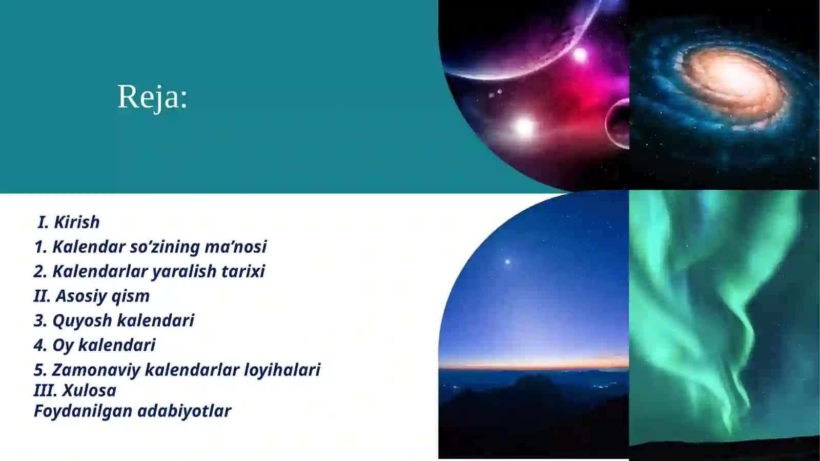 Zamonaviy kalendarlar loyihalari 2