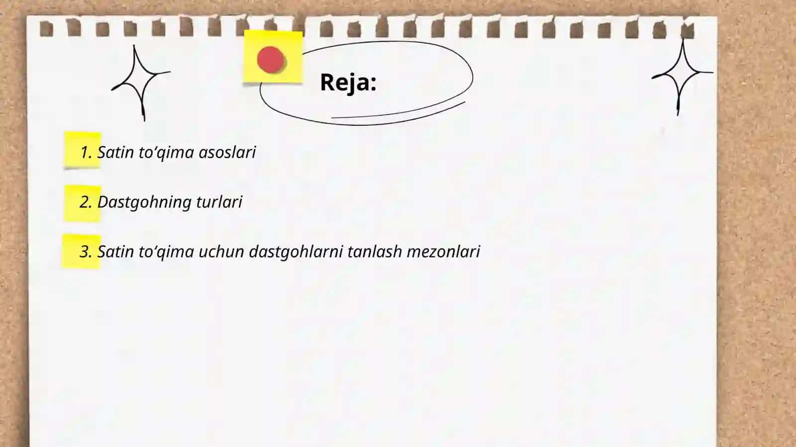Satin toʻqima assortimenti boʻyicha dastgohni taxtlash omillarini oʻrnatishni asoslash 2