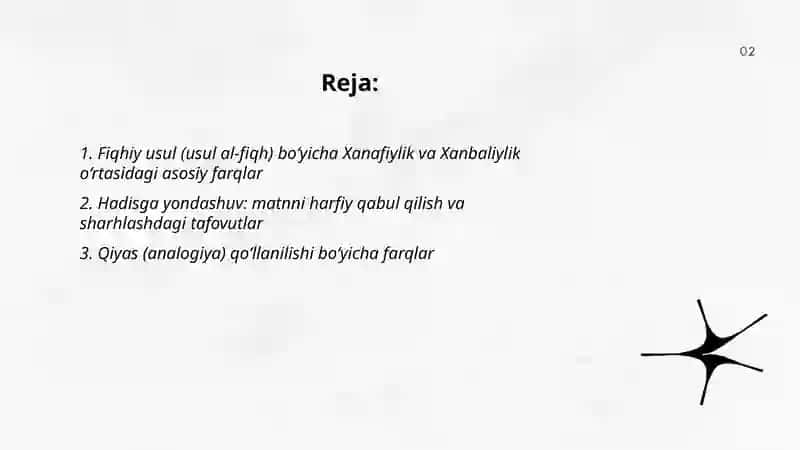 Xanafiylik va Xanbaliylik mazhabining o'zaro farqlari 2