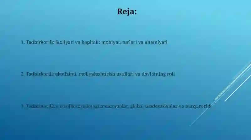 Tadbirkorlik faoliyati va kapitali 2