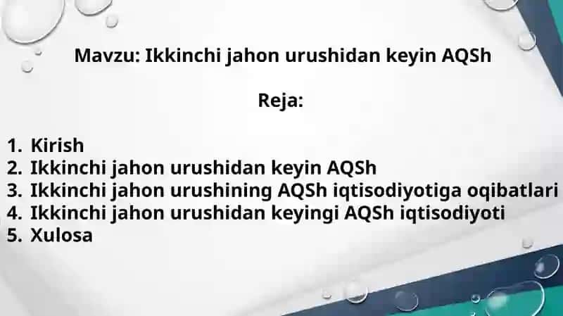 Ikkinchi jahon urushidan keyin AQSh 2