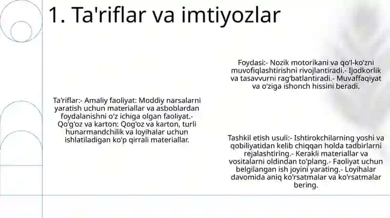 Qog'Oz Va Kartondan Amaliy Ishlarni Tashkil Etish Metodikasi 2