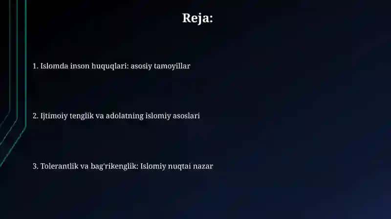Islomda inson huquqlari 2