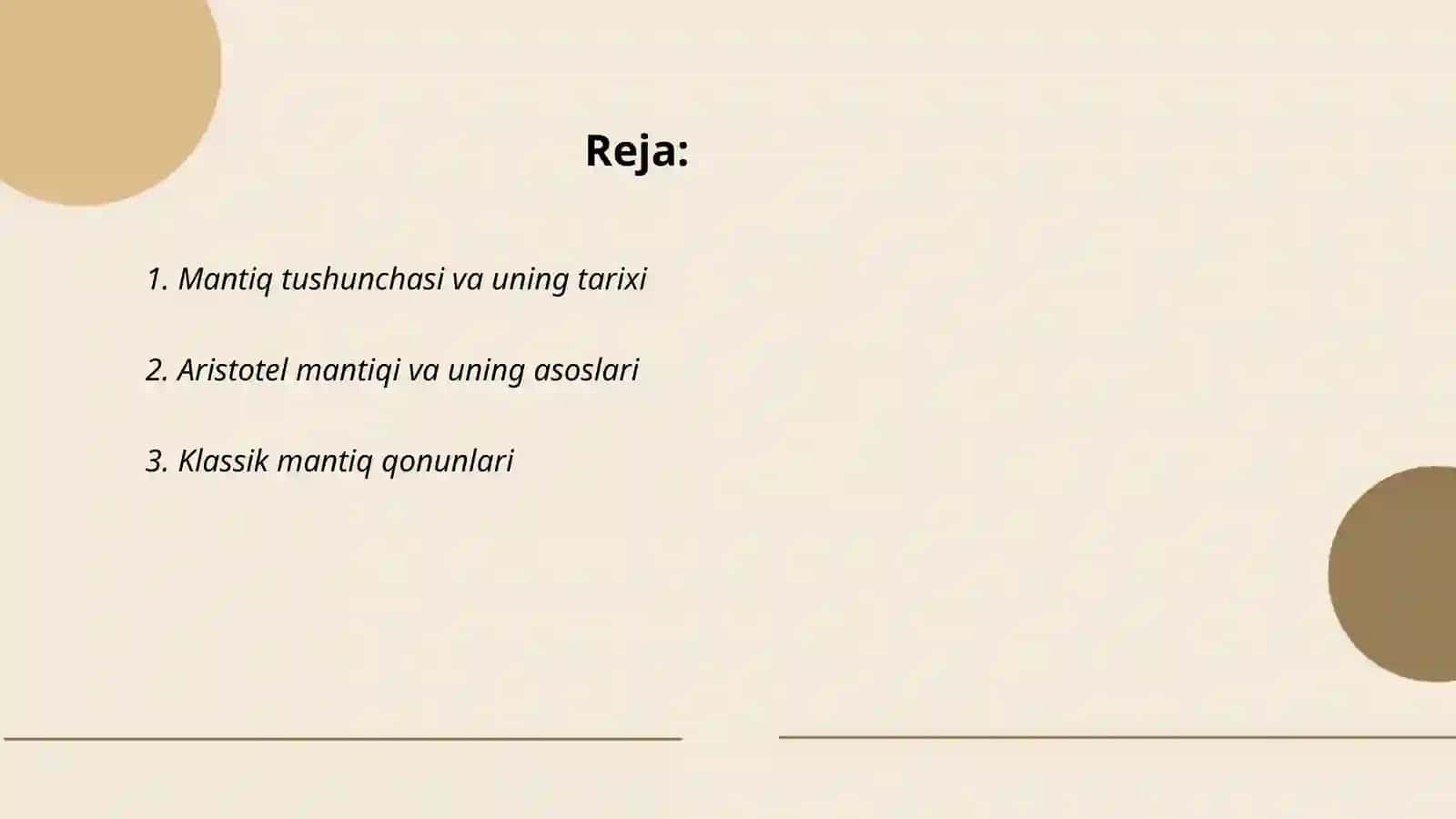Mantiq faninig rivojlanishi va mantiq qonunlari 2