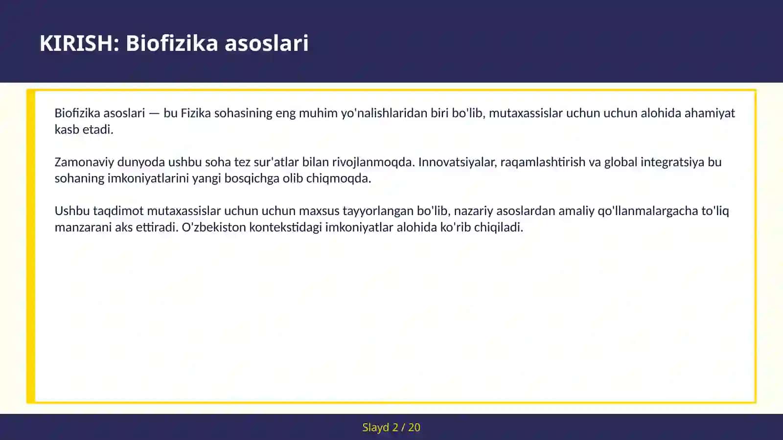 BIOFIZIKA ASOSLARI 2