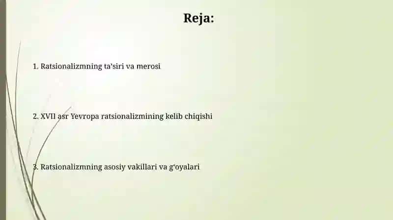 XVll asr Yevropa falsafasidagi ratsionalizm 2