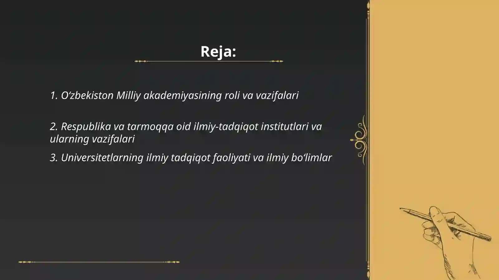 Oʻzbekistonda ilmiy muassasalar turlari va ularning asosiy vazifalari 2