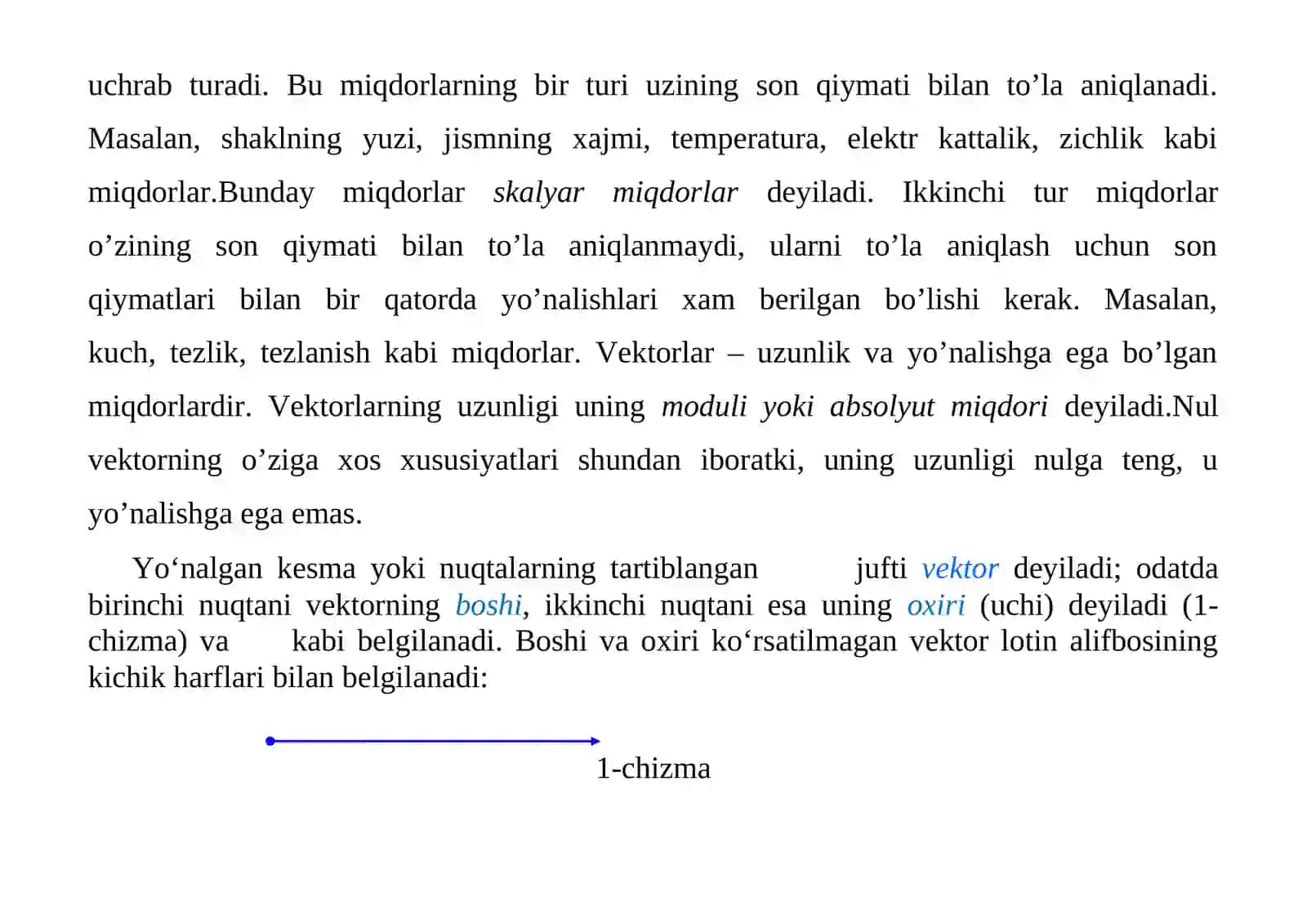 Vektorlar nazariyasi elementlari 2