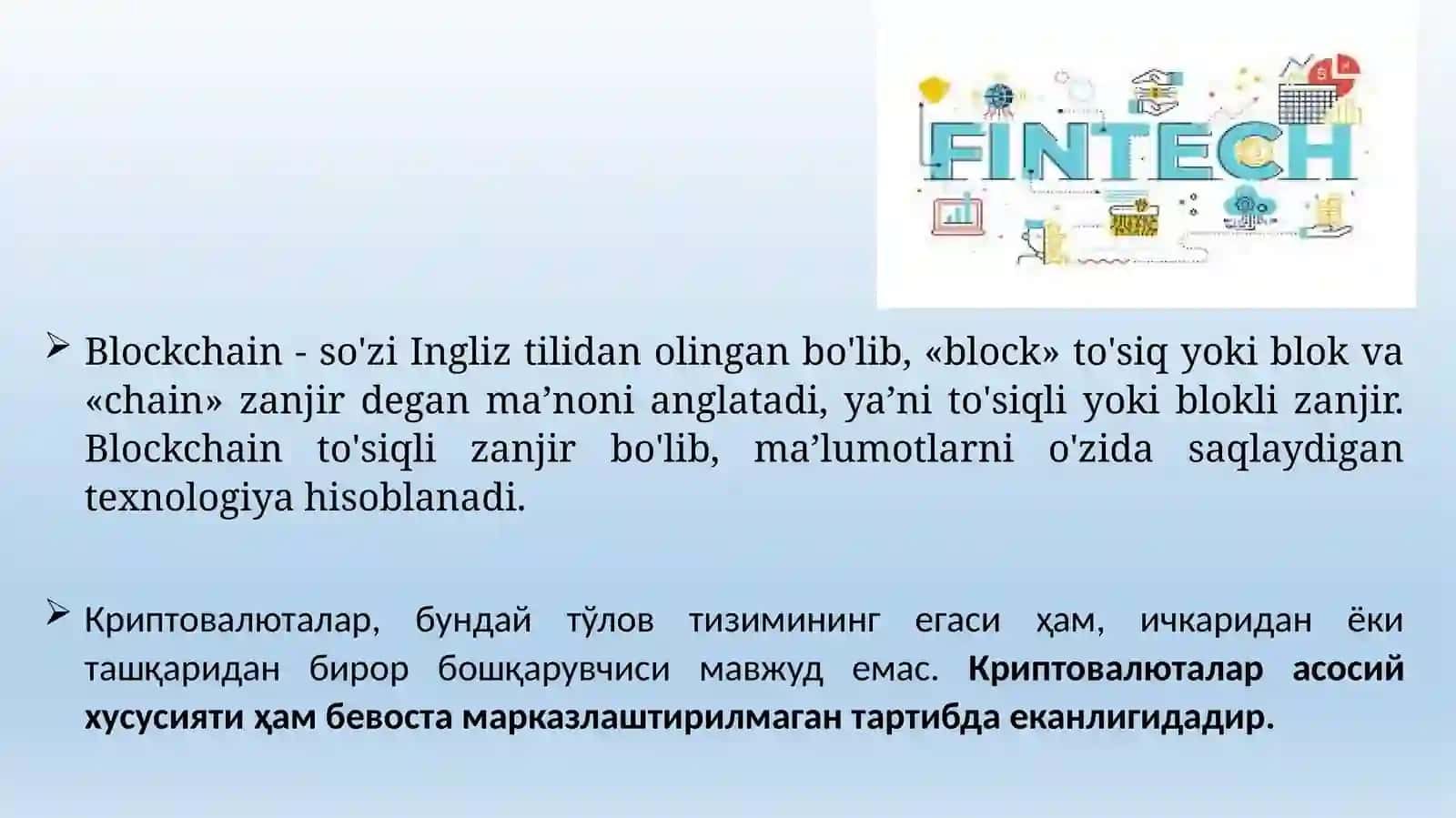 BLOCKCHAIN TEXNOLOGIYASI VA KRIPTOVALYUTALAR 2