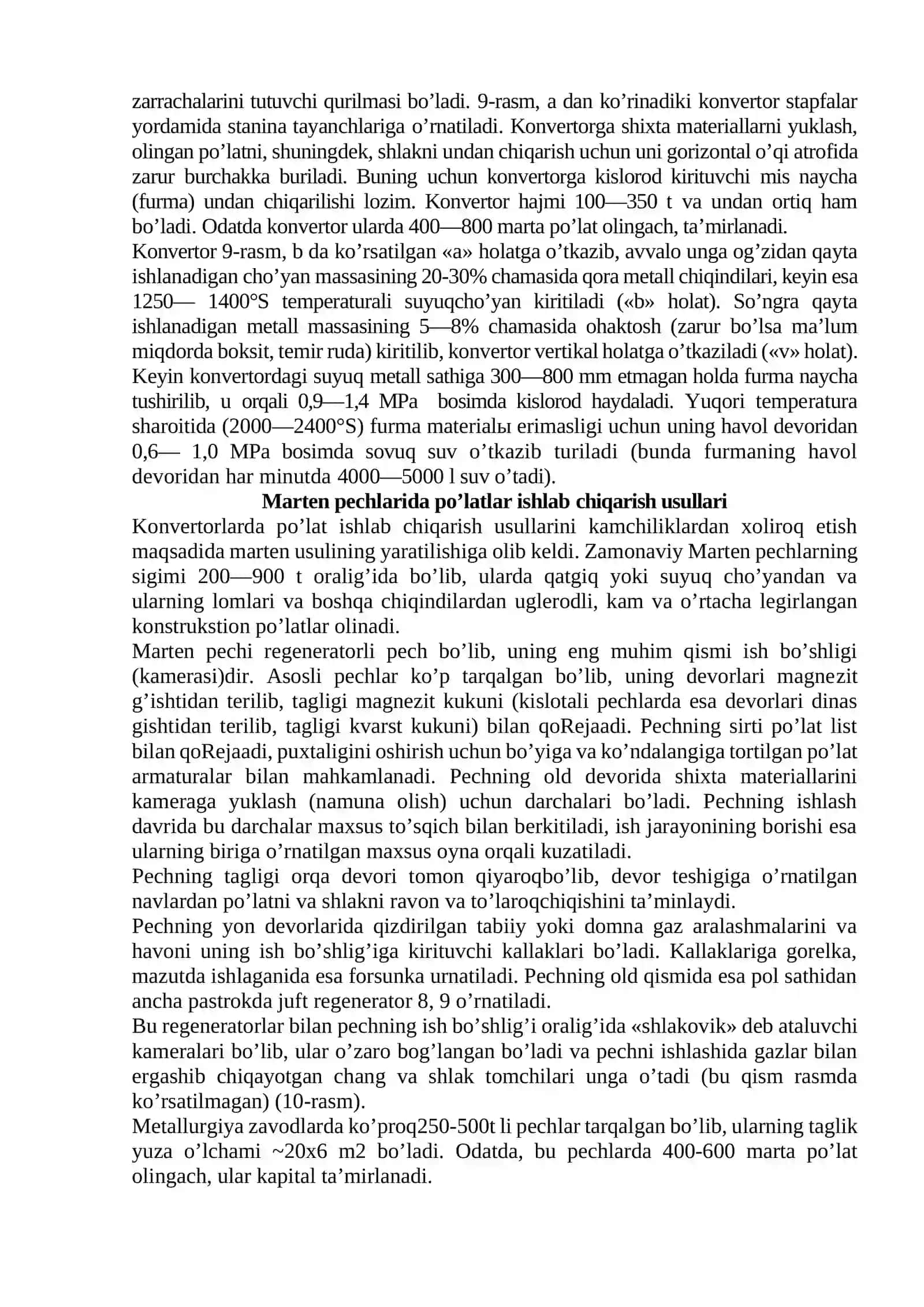 PO’LATLARNI ISHLAB CHIQARISH JARAYONINI O’RGANISH 2
