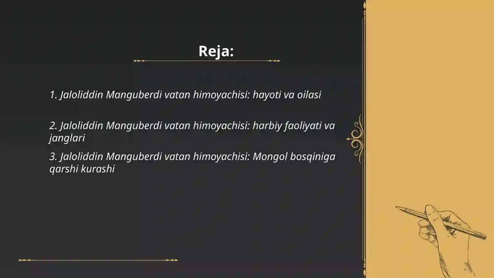 Jaloliddin Manguberdi vatan himoyachisi 2
