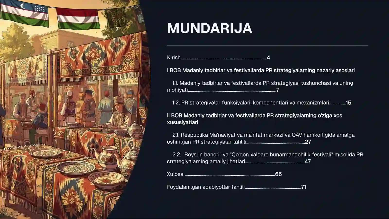 MADANIY TADBIRLAR VA FESTIVALLARDA PR STRATEGIYALARNING O'RNI 2