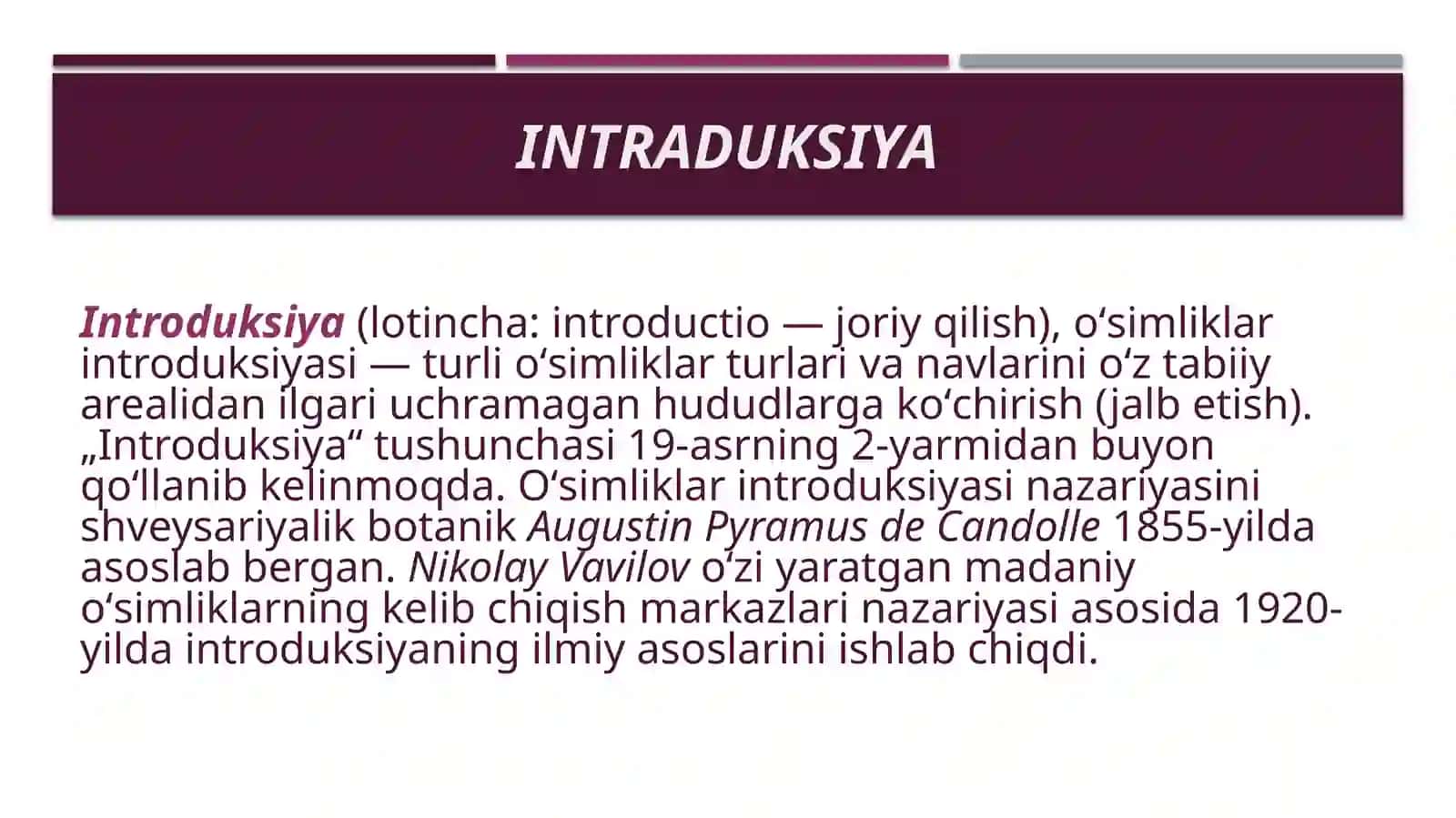Introduksiya obektlarini tanlash va dastlabki materiallar yigʻish 2