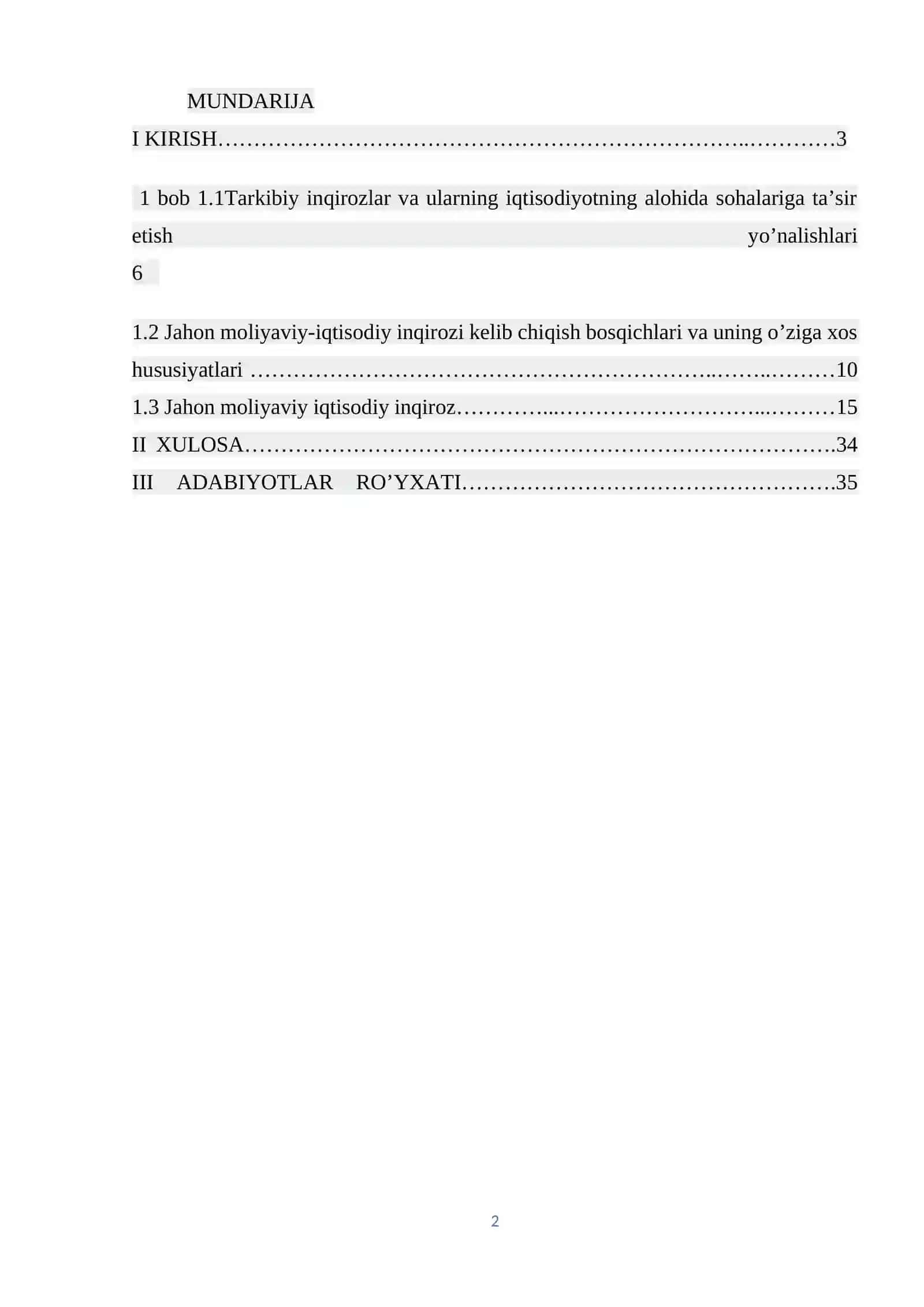 MIKROIQTISODIYOT. MAKROIQTISODIYOT KURS ISHI 2