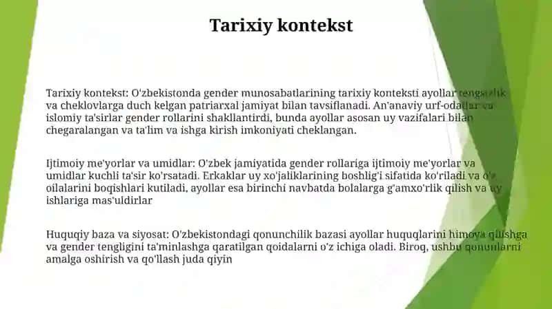 Gender Munosabatlari Tahlili 2