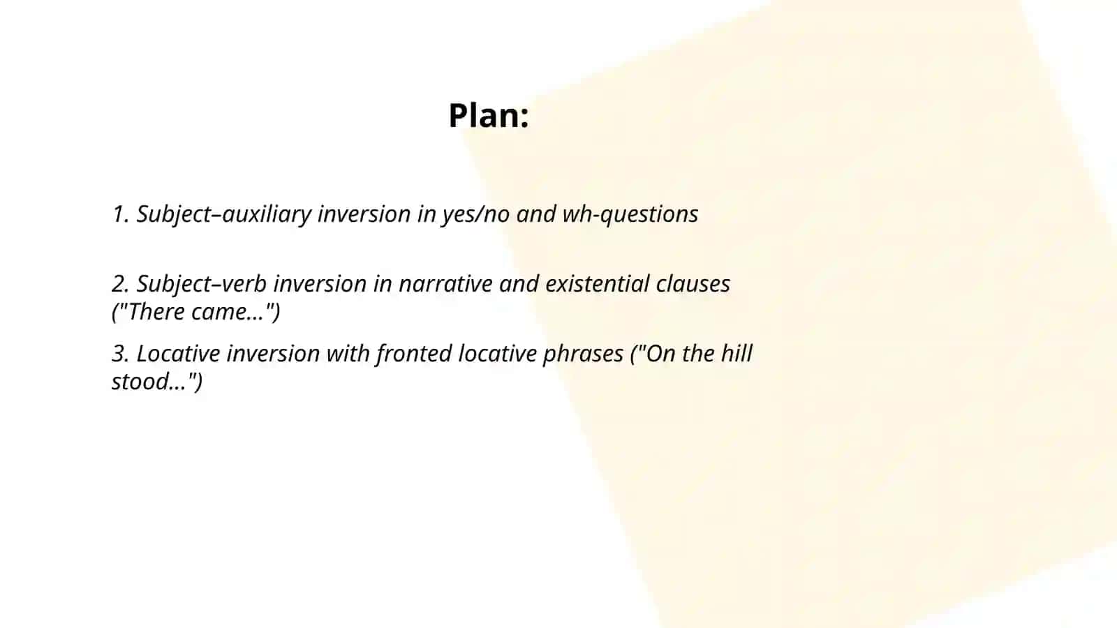 Inversion in linguistics 2