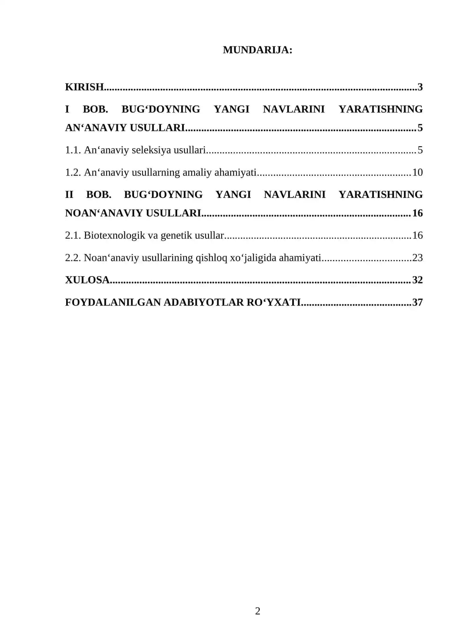 Bug‘doyning yangi navlarini yaratishda an‘anaviy va noan‘anaviy usullarning ahamiyati 2