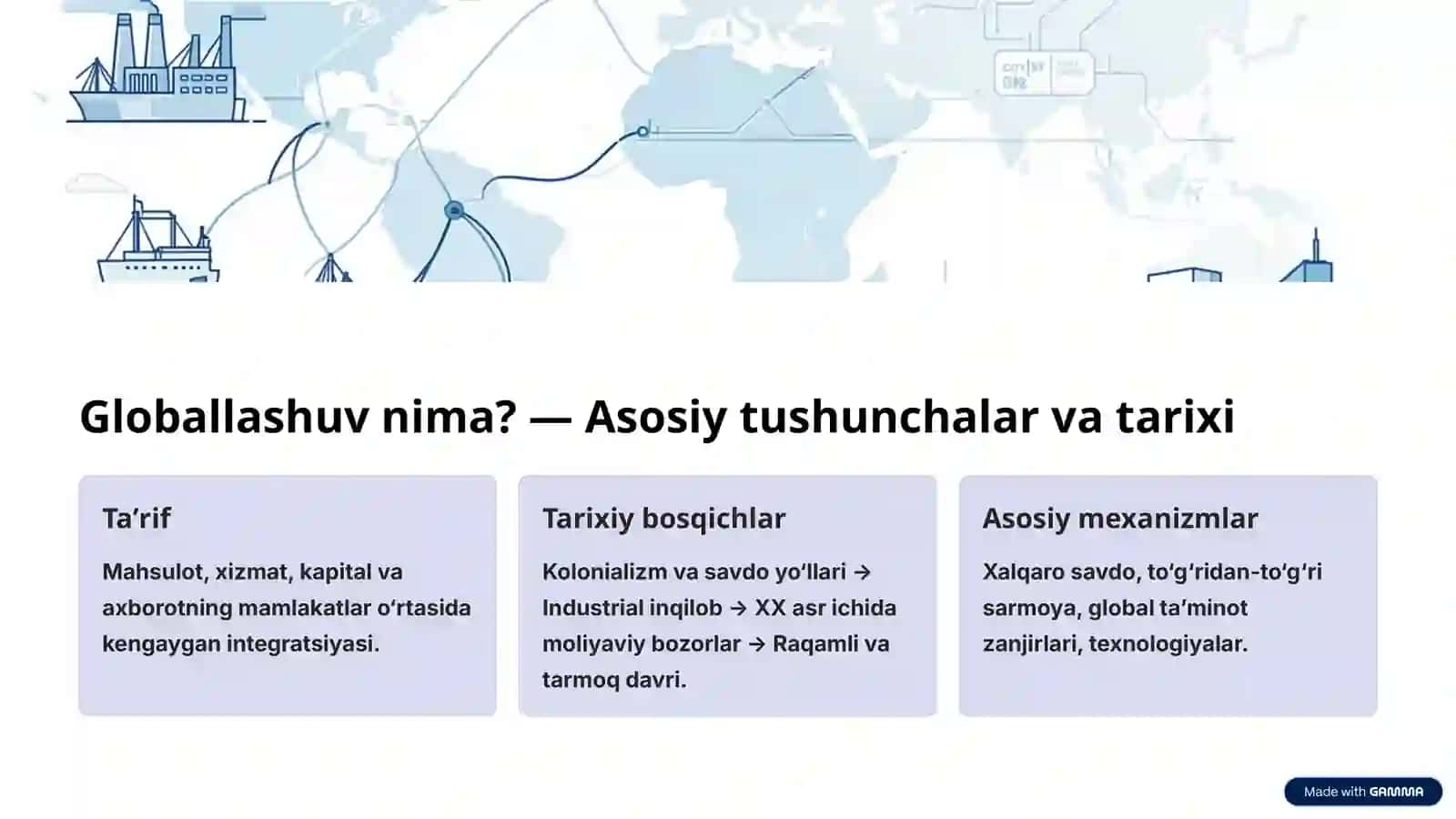 Jahon iqtisodiyotini globallashuv muammolari va ularning guruhlanishi 2