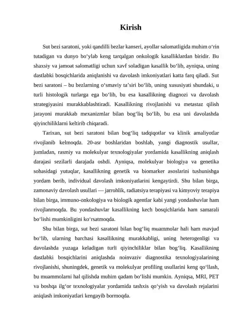 Sut bezi saratoni va uning bosqichlarining diagnostikasi va davolashi 2