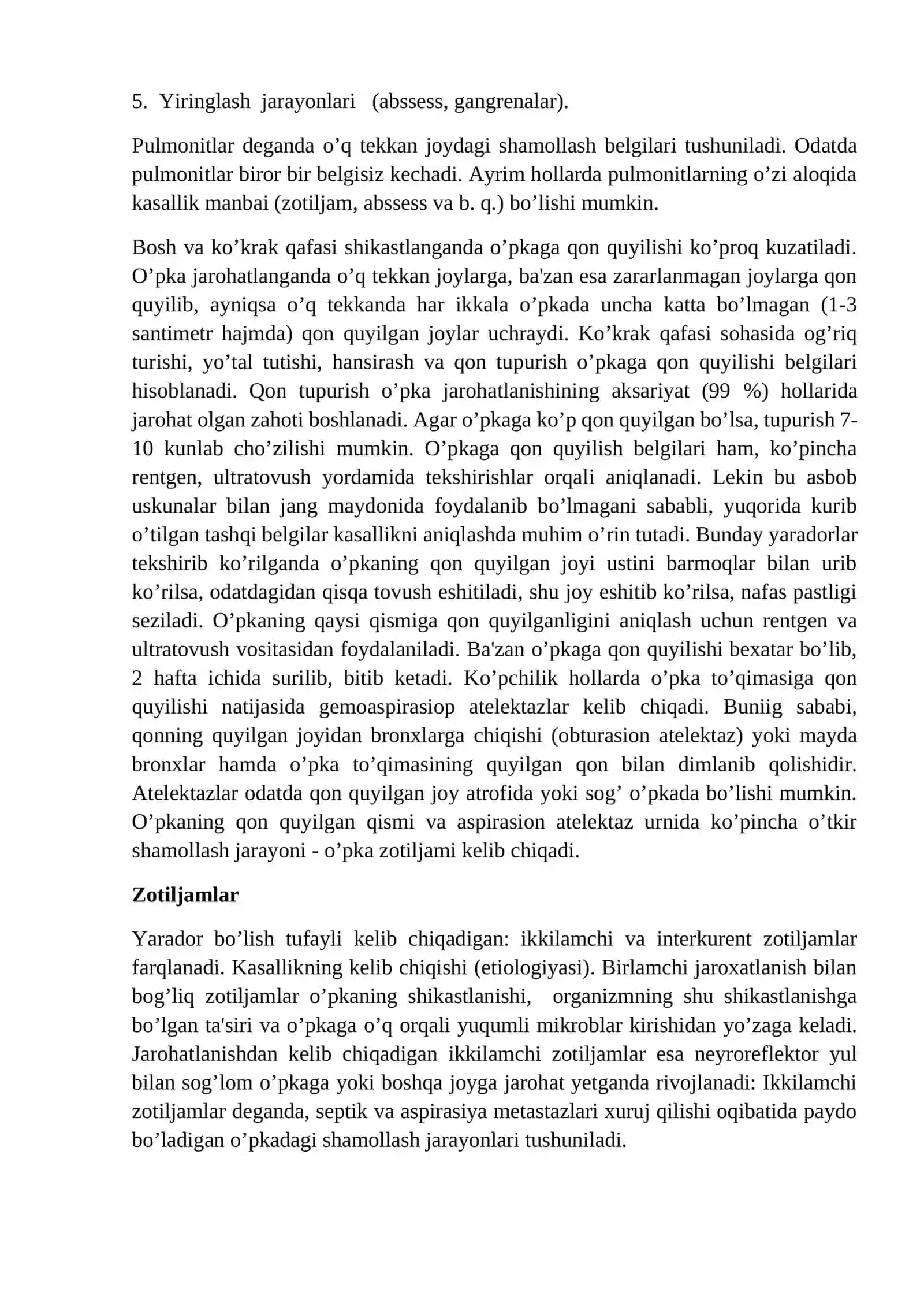 Yaradorlarda ichki a'zolar kasalliklari 2