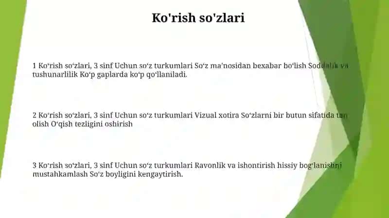 3 Sinflar UchunSo‘ZTurkumlari 2