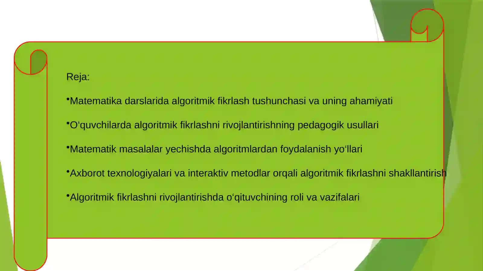 Matematika darslarida algoritmik fikrlashni shakllantirish 2