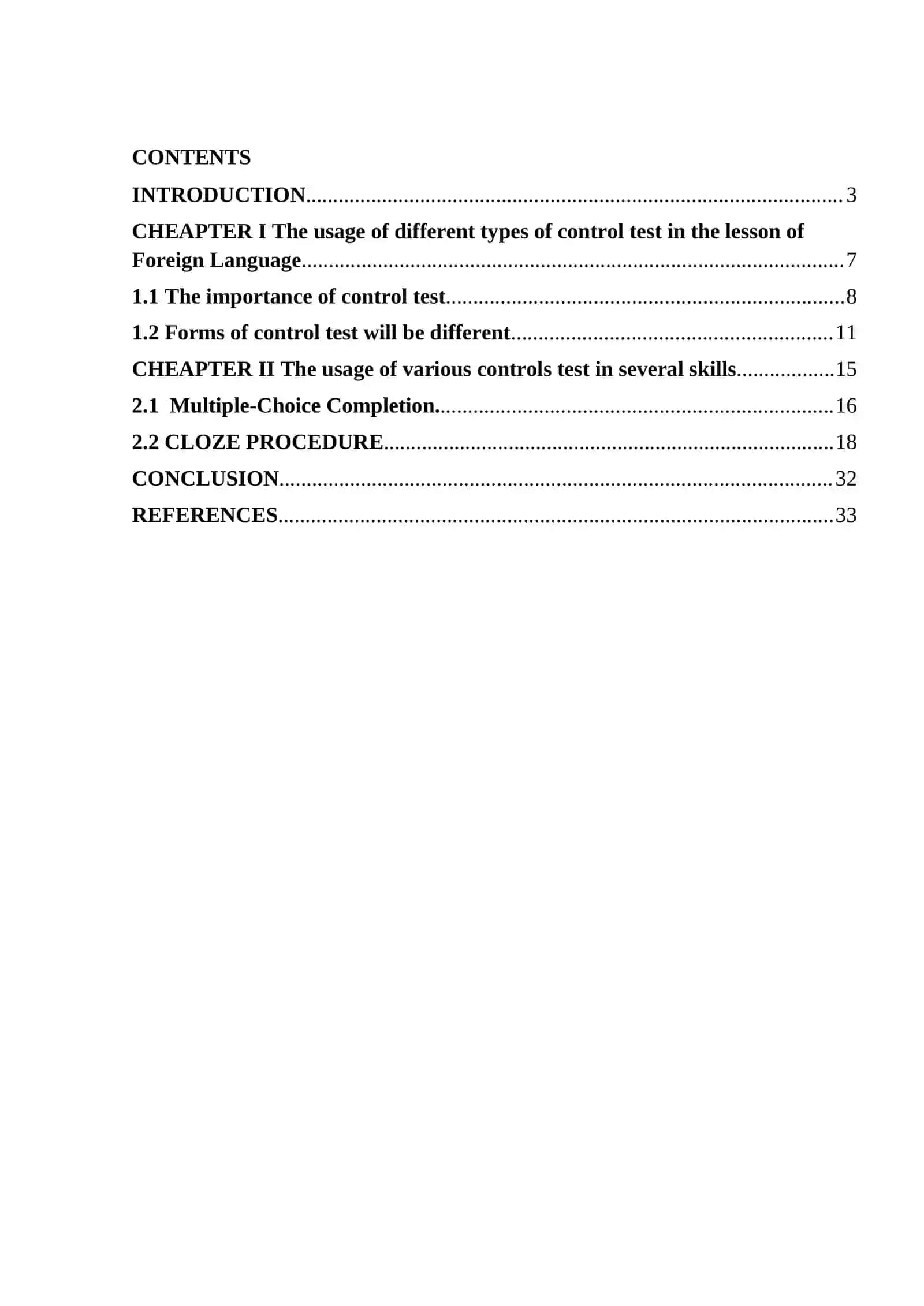 Course Work: Types of Control Tests in Teaching Foreign Languages 2