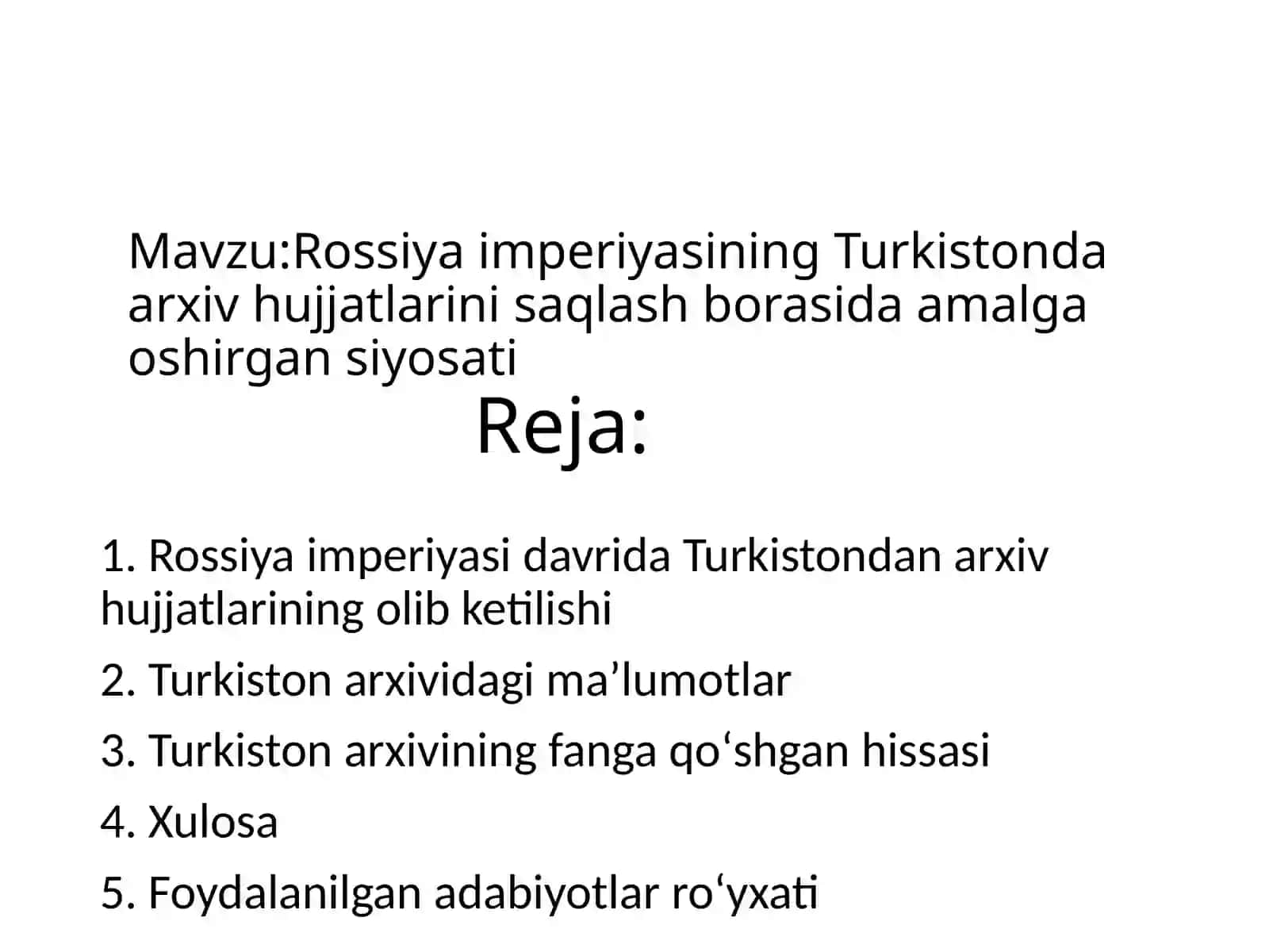 Rossiya imperiyasining Turkistonda arxiv hujjatlarini saqlash borasida amalga oshirgan siyosati 2