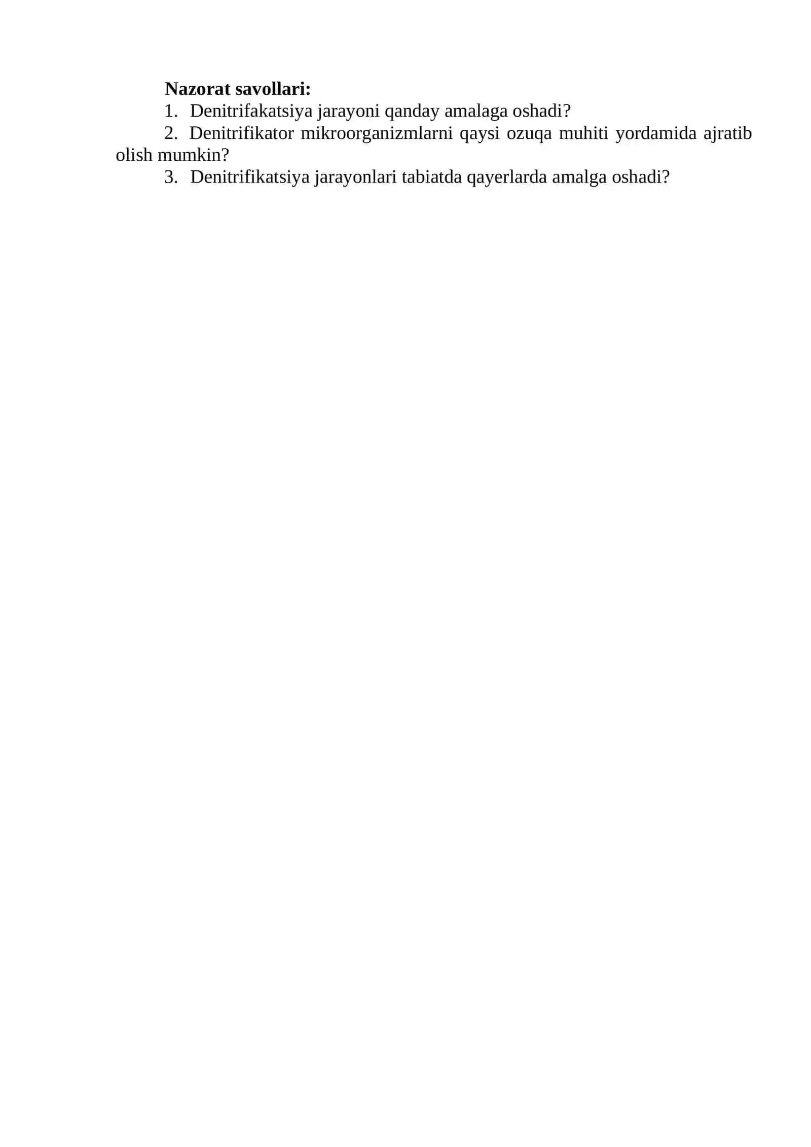 Denitrifikator mikrooarganizmlarni ajratish uchun ozuqa muhiti tayyorlash 2