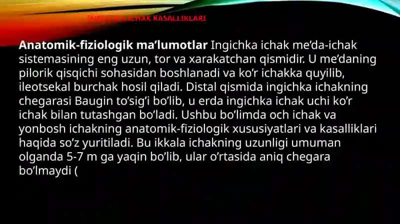 Me'da yog‘on ichak, ingichka ichaklardan qon ketishi va asoratlari 2