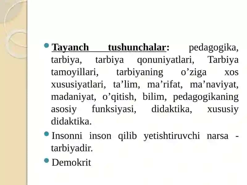 Tarbiyajarayonining mohiyati va mazmuni 2