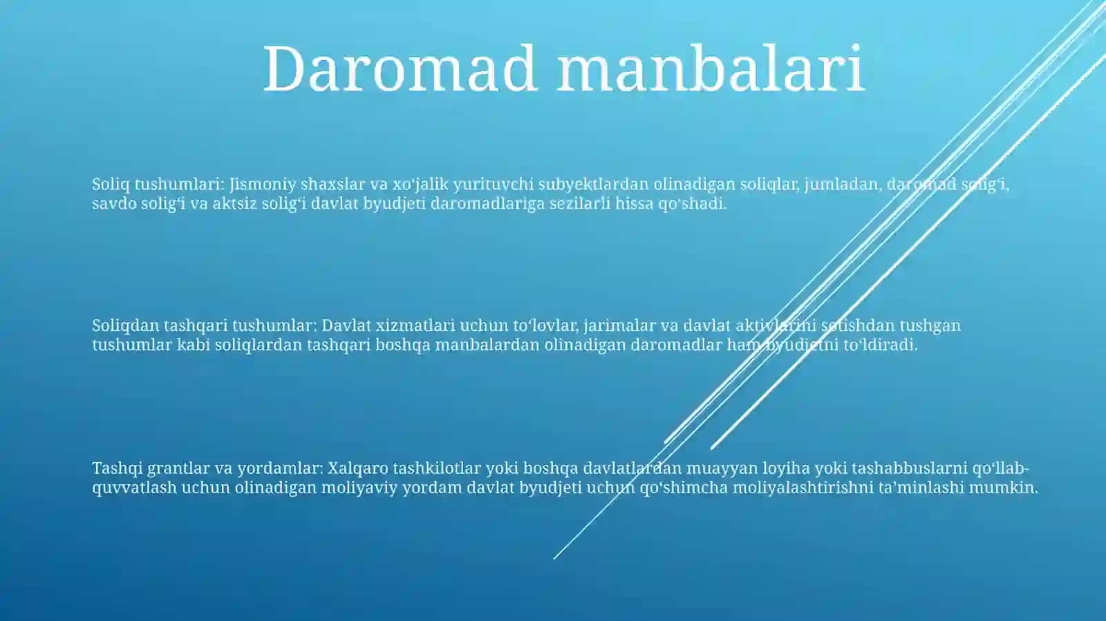 Davlat Budjeti Daromadlari, Ularning O'Sish Yo'Llari 2
