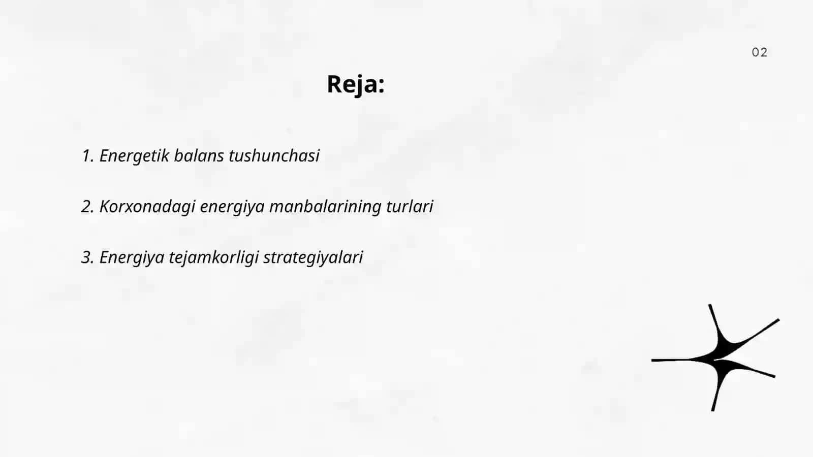 Energetik balansning tushunchasi 2