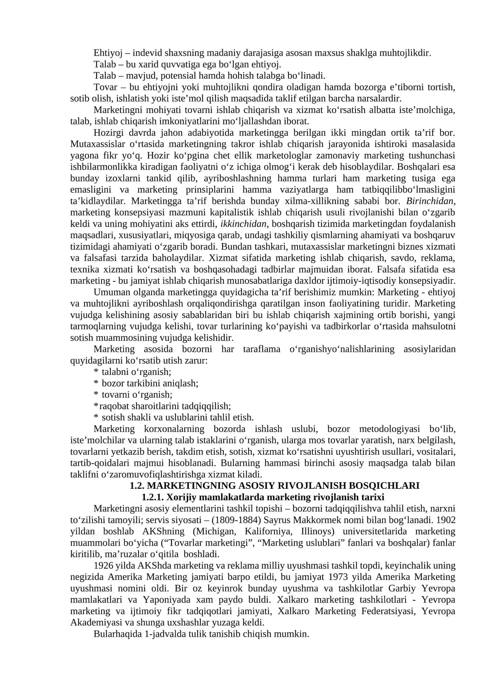 “Marketing” fanining predmeti, mazmuni va vazifalari 2