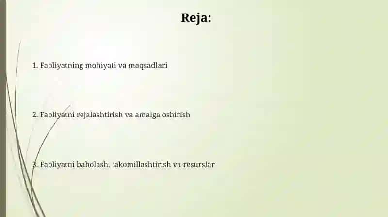 Faoliyat haqida umumiy tushuncha 2